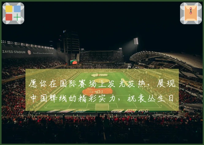 愿你在国际赛场上发光发热，展现中国锋线的精彩实力，祝袁丛生日快乐